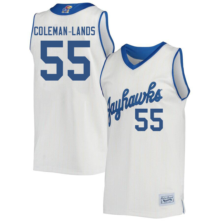 Men #55 Jalen Coleman-Lands Kansas Jayhawks College Basketball Jerseys Sale-Retro